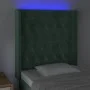 Dark green velvet LED headboard 83x16x118/128 cm by , Headboards and footboards - Ref: Foro24-3124417, Price: 103,38 €, Disco...