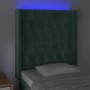 Dunkelgrünes Samtkopfteil mit LED 83x16x118/128 cm von , Kopf- und Fußteile - Ref: Foro24-3124417, Preis: 101,88 €, Rabatt: %