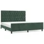 Estructura cama con cabecero terciopelo verde oscuro 160x200 cm de , Camas y somieres - Ref: Foro24-3125949, Precio: 298,52 €...