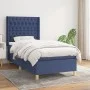 Cama box spring con colchón tela azul 90x190 cm de , Camas y somieres - Ref: Foro24-3132199, Precio: 348,55 €, Descuento: %