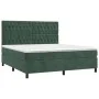 Box spring bed with mattress and LED dark green velvet 160x200cm by , Beds and slatted bases - Ref: Foro24-3136314, Price: 64...