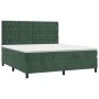 Boxspringbett mit Matratze und LED-Samt in Dunkelgrün, 160 x 200 cm von , Betten und Lattenroste - Ref: Foro24-3136314, Preis...