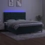 Box spring bed with mattress and LED dark green velvet 160x200cm by , Beds and slatted bases - Ref: Foro24-3136314, Price: 64...