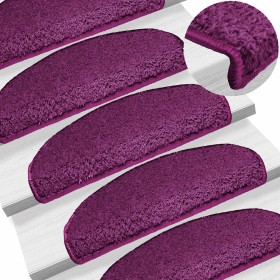 Felpudos para escaleras 15 unidades 65x21x4 cm violeta
