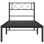 Estructura de cama con cabecero metal negro 107x203 cm de , Camas y somieres - Ref: Foro24-372273, Precio: 66,94 €, Descuento: %