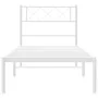 Metal bed frame with white headboard 107x203 cm by , Beds and slatted bases - Ref: Foro24-372322, Price: 65,42 €, Discount: %