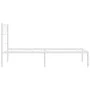 Metal bed frame with white headboard 107x203 cm by , Beds and slatted bases - Ref: Foro24-372322, Price: 65,42 €, Discount: %