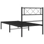 Estructura de cama con cabecero metal negro 107x203 cm de , Camas y somieres - Ref: Foro24-372273, Precio: 66,94 €, Descuento: %