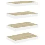 Floating wall shelf 4 pcs MDF oak and white 40x23x3.8 cm by , Shelves and shelves - Ref: Foro24-326572, Price: 47,95 €, Disco...