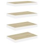 Schwebendes Wandregal 4 Stück MDF Eiche und Weiß 40x23x3,8 cm von , Regale und Regale - Ref: Foro24-326572, Preis: 48,93 €, R...