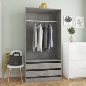 Concrete gray plywood cabinet 100x50x200 cm by , Wardrobes - Ref: Foro24-800607, Price: 191,03 €, Discount: %