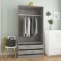 Armario de madera contrachapada gris hormigón 100x50x200 cm de , Armarios roperos - Ref: Foro24-800607, Precio: 182,88 €, Des...