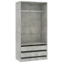 Armario de madera contrachapada gris hormigón 100x50x200 cm de , Armarios roperos - Ref: Foro24-800607, Precio: 182,88 €, Des...