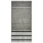 Armario de madera contrachapada gris hormigón 100x50x200 cm de , Armarios roperos - Ref: Foro24-800607, Precio: 182,88 €, Des...