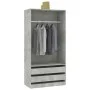 Armario de madera contrachapada gris hormigón 100x50x200 cm de , Armarios roperos - Ref: Foro24-800607, Precio: 182,88 €, Des...