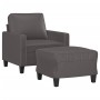 Gray synthetic leather armchair with stool 60 cm by , Sofas - Ref: Foro24-3201021, Price: 174,20 €, Discount: %