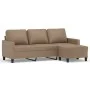 3-seater sofa and stool in cappuccino-colored synthetic leather 180 cm by , Sofas - Ref: Foro24-3201028, Price: 299,75 €, Dis...