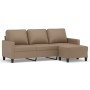 3-Sitzer-Sofa und Hocker aus cappuccinofarbenem Kunstleder, 180 cm von , Sofas - Ref: Foro24-3201028, Preis: 303,08 €, Rabatt: %
