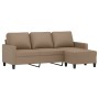 3-Sitzer-Sofa und Hocker aus cappuccinofarbenem Kunstleder, 180 cm von , Sofas - Ref: Foro24-3201028, Preis: 303,08 €, Rabatt: %