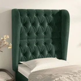 Headboard with dark green velvet ears 83x23x118/128 cm by , Headboards and footboards - Ref: Foro24-3118325, Price: 102,09 €,...