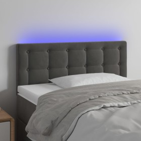 Dunkelgraues Samtkopfteil mit LED 80x5x78/88 cm von , Kopf- und Fußteile - Ref: Foro24-3122077, Preis: 40,52 €, Rabatt: %