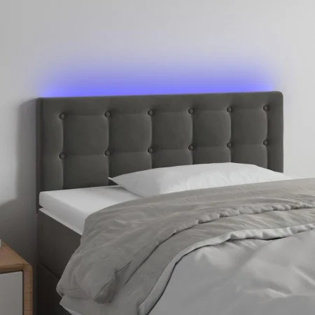 Dark gray velvet headboard with LED 80x5x78/88 cm by , Headboards and footboards - Ref: Foro24-3122077, Price: 43,33 €, Disco...