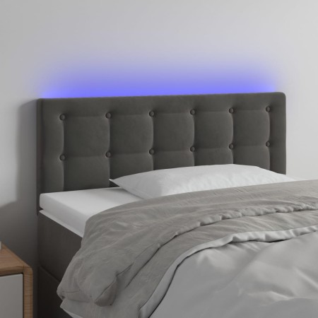 Dunkelgraues Samtkopfteil mit LED 80x5x78/88 cm von , Kopf- und Fußteile - Ref: Foro24-3122077, Preis: 40,52 €, Rabatt: %