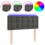 Dark gray velvet headboard with LED 80x5x78/88 cm by , Headboards and footboards - Ref: Foro24-3122077, Price: 43,33 €, Disco...