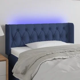 Blue fabric headboard with LED 93x16x78/88 cm by , Headboards and footboards - Ref: Foro24-3123560, Price: 62,50 €, Discount: %