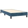 Box spring bed with dark blue velvet mattress 100x200 cm by , Beds and slatted bases - Ref: Foro24-3131127, Price: 328,43 €, ...