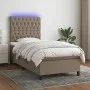 Box spring bed with mattress and taupe gray LED lights 80x200 cm by , Beds and slatted bases - Ref: Foro24-3135073, Price: 38...