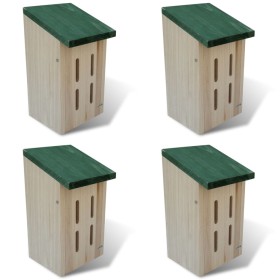 Set 4 cajas nido-refugio para mariposas, 14 x 15 x 22 cm