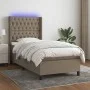 Box spring bed with mattress and taupe gray LED lights 80x200 cm by , Beds and slatted bases - Ref: Foro24-3138513, Price: 39...