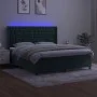 Box spring bed with mattress and LED dark green velvet 160x200cm by , Beds and slatted bases - Ref: Foro24-3139754, Price: 61...