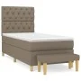 Box spring bed with taupe gray fabric mattress 80x200 cm by , Beds and slatted bases - Ref: Foro24-3137353, Price: 400,22 €, ...
