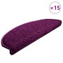Felpudos para escaleras 15 unidades 65x21x4 cm violeta