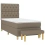 Box spring bed with taupe gray fabric mattress 80x200 cm by , Beds and slatted bases - Ref: Foro24-3137353, Price: 400,22 €, ...