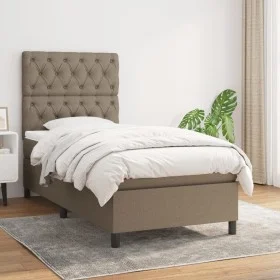 Box spring bed with taupe gray fabric mattress 80x200 cm by , Beds and slatted bases - Ref: Foro24-3141973, Price: 381,37 €, ...