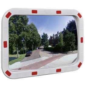 Espejo de tráfico convexo rectangular con reflectores 40 x 60cm