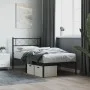Estructura de cama con cabecero metal negro 100x200 cm de , Camas y somieres - Ref: Foro24-372272, Precio: 62,68 €, Descuento: %