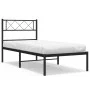 Estructura de cama con cabecero metal negro 100x200 cm de , Camas y somieres - Ref: Foro24-372272, Precio: 62,68 €, Descuento: %
