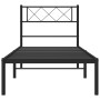 Estructura de cama con cabecero metal negro 100x200 cm de , Camas y somieres - Ref: Foro24-372272, Precio: 63,60 €, Descuento: %