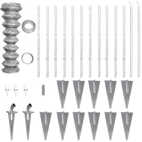 Metal fence with galvanized steel posts 25x1.5 m by vidaXL, fence panels - Ref: Foro24-141509, Price: 309,34 €, Discount: %