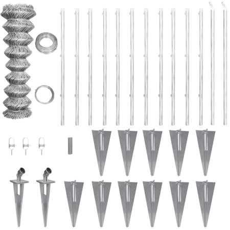 Valla metálica con estacas postes acero galvanizado 25x1,5 m de vidaXL, Paneles de vallas - Ref: Foro24-141509, Precio: 315,1...