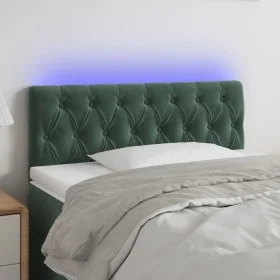 LED-Kopfteil aus dunkelgrünem Samt, 100 x 7 x 78/88 cm von , Kopf- und Fußteile - Ref: Foro24-3121993, Preis: 55,73 €, Rabatt: %