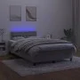 Box spring bed with mattress and LED light gray velvet 120x200 cm by , Beds and slatted bases - Ref: Foro24-3134573, Price: 3...