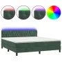 Box spring bed with mattress and LED dark green velvet 180x200cm by , Beds and slatted bases - Ref: Foro24-3134600, Price: 57...