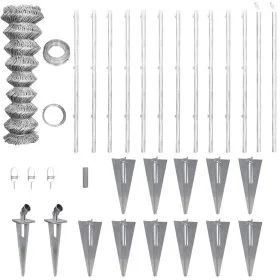 Metal fence with stakes and galvanized steel posts 25x1 m by vidaXL, fence panels - Ref: Foro24-141507, Price: 278,36 €, Disc...