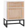 Mesita noche madera y hierro contrachapada blanco 40x30x55,5 cm de , Mesitas de noche - Ref: Foro24-352091, Precio: 62,09 €, ...