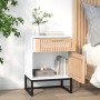 Nachttisch aus weißem Sperrholz und Eisen, 40 x 30 x 55,5 cm von , Nachttische - Ref: Foro24-352091, Preis: 62,93 €, Rabatt: %